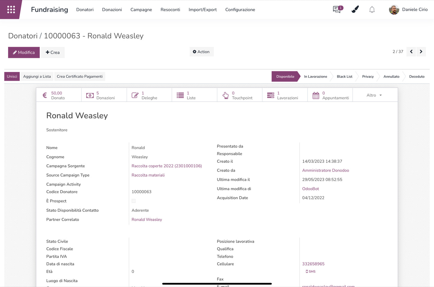 Donodoo Fundraising Suite CRM: Attivazione