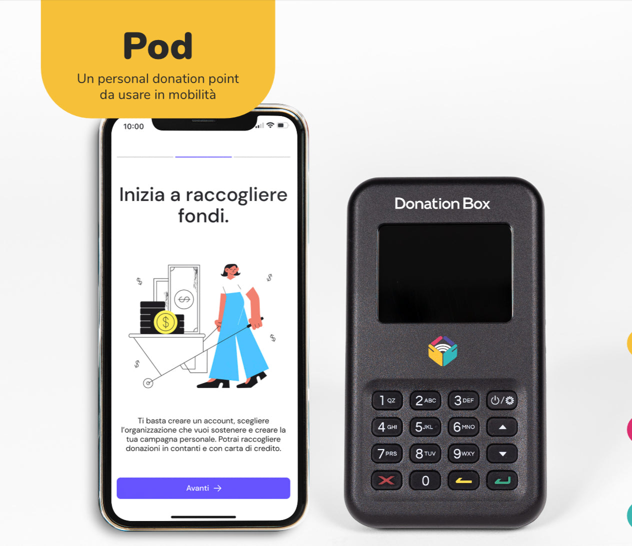 Punto di donazione mobile: POS per Smartphone